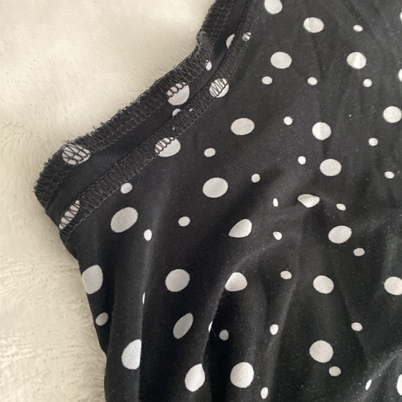 Black and gray polka dot sleeveless midi dress - Picture 7 of 17